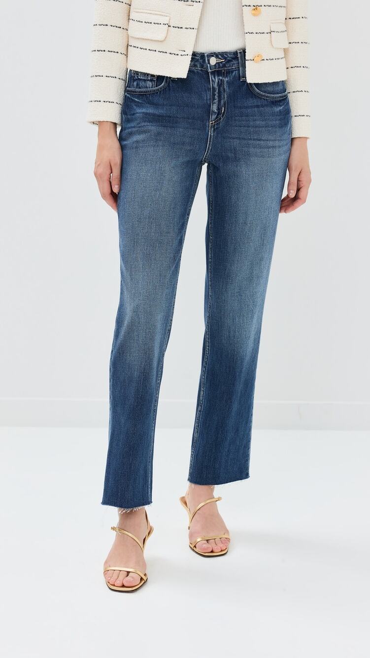 L'Agence Milana Low rise Raw Hem Crop Wide Leg Jeans